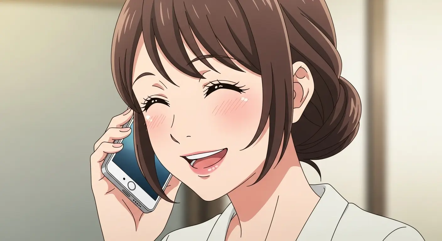 毎日電話を楽しみにしている様子の女性