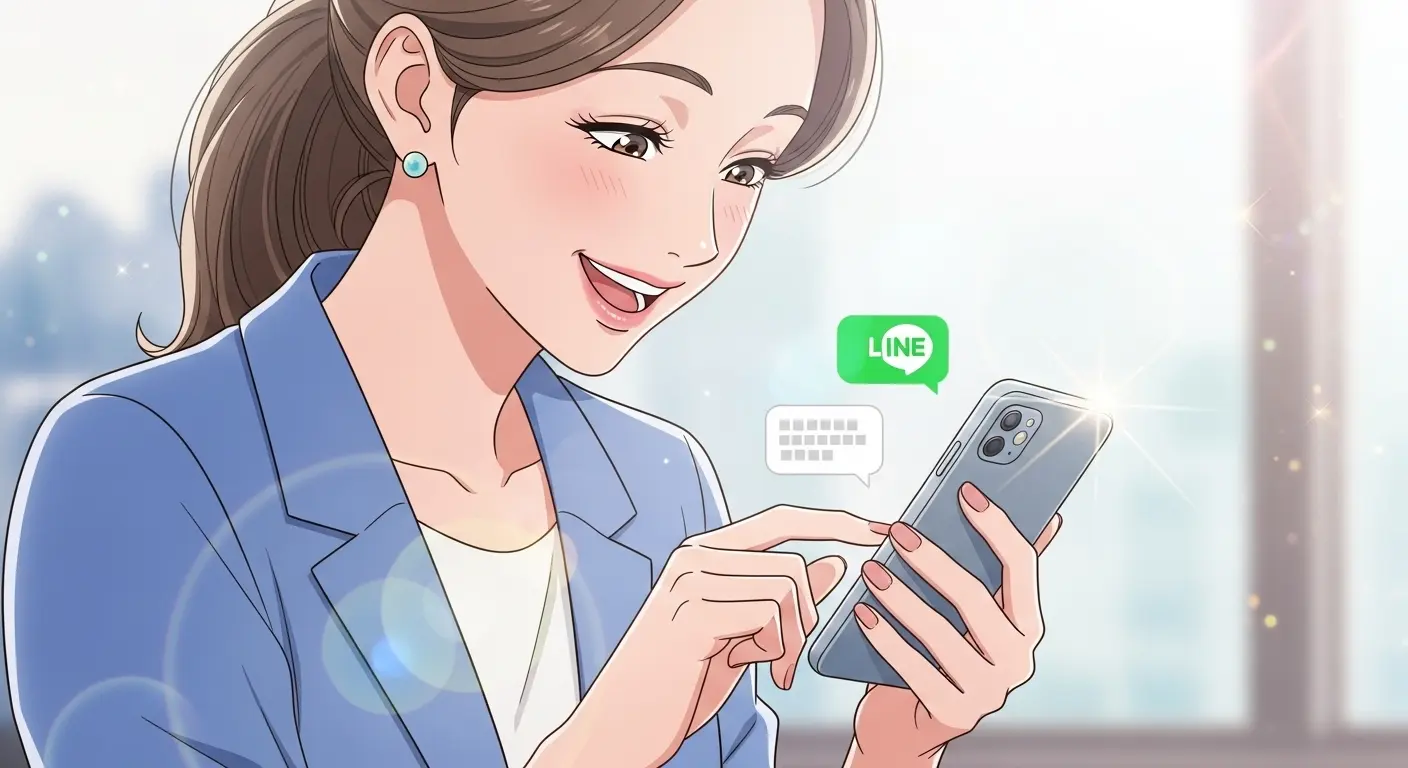好きな人からのLINEに喜ぶ女性