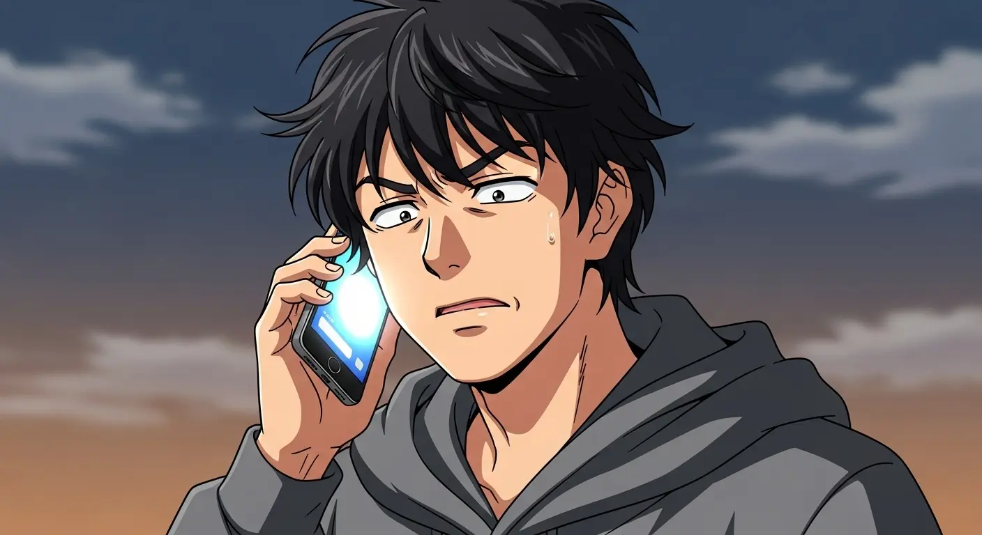 電話で愚痴ばかり話す男性。