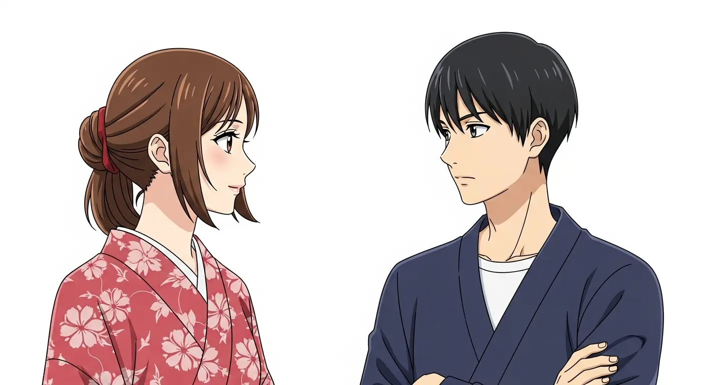 女性の話に真剣に耳を傾ける男性。