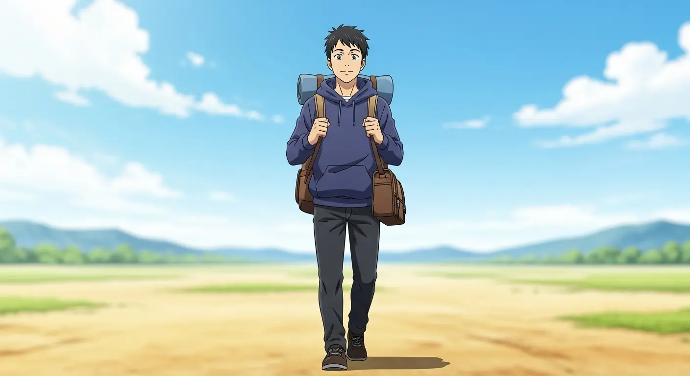 過去を振り返らず、前向きに進む男性。