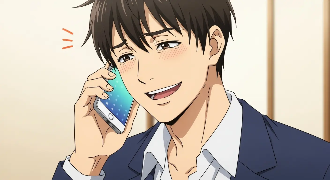 毎日電話で女性と話すことを楽しみにしている男性。