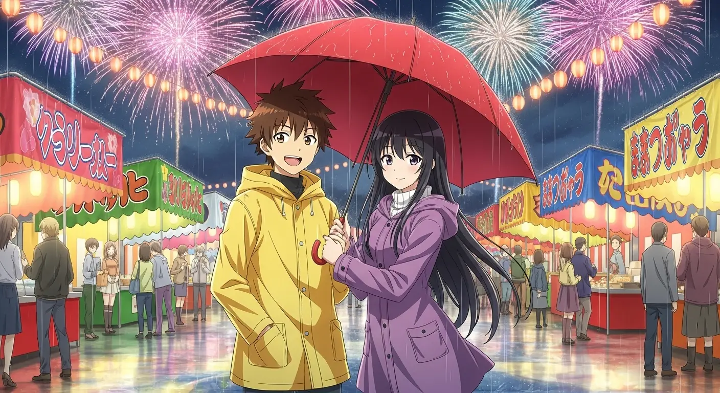 雨の日の花火大会の服装