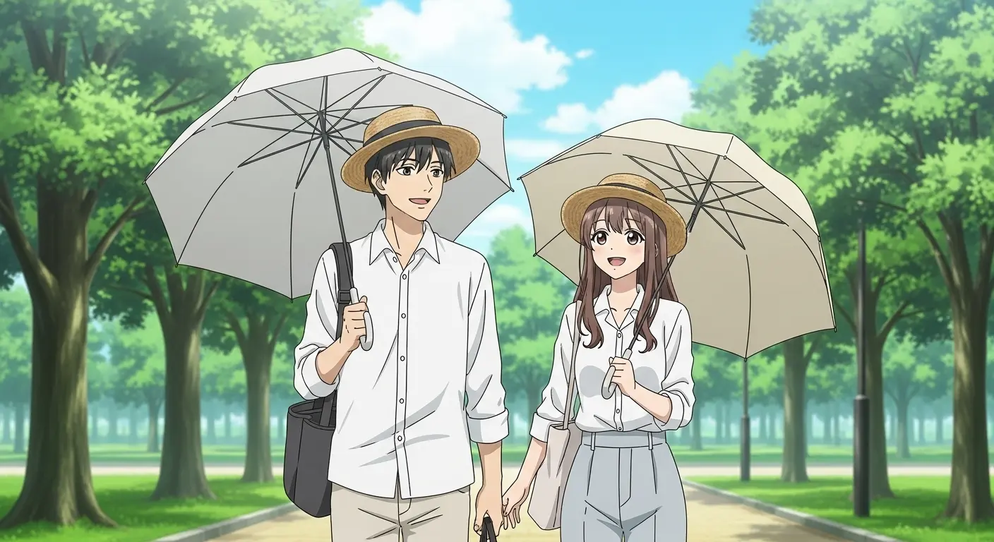 夏の昼間のデート服装