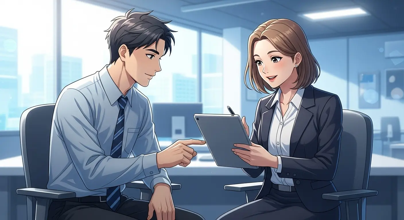 転職相談をする男性