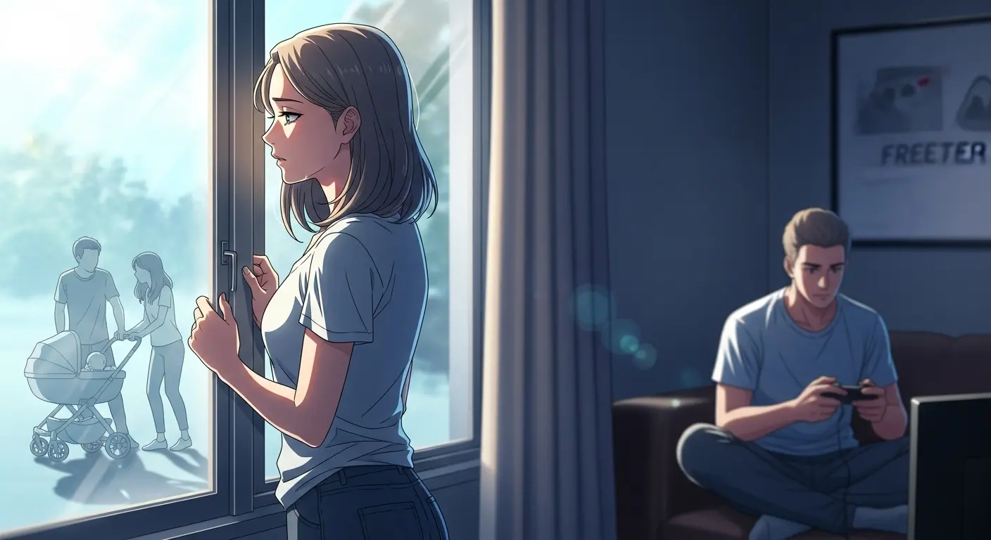 将来への不安を抱える女性