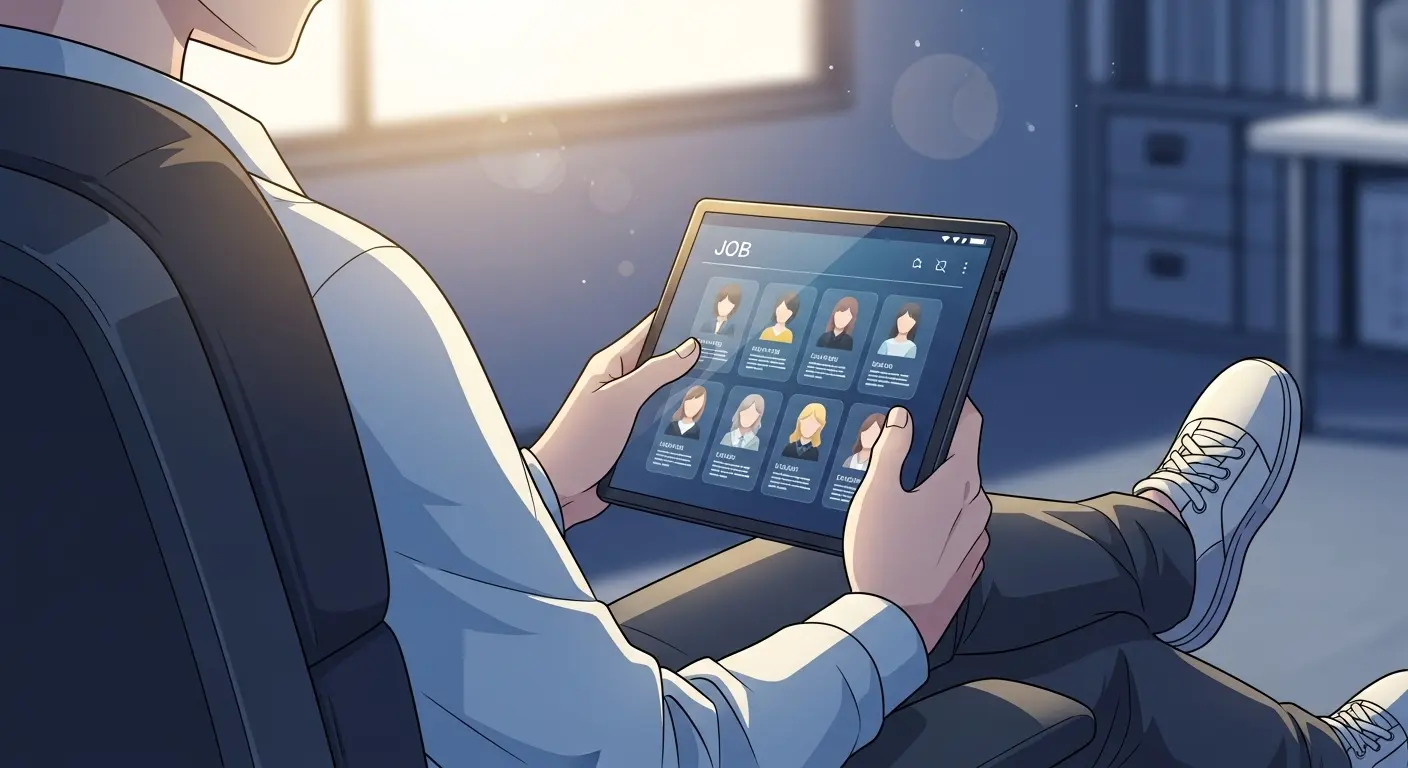 転職サイトで求人を探す様子