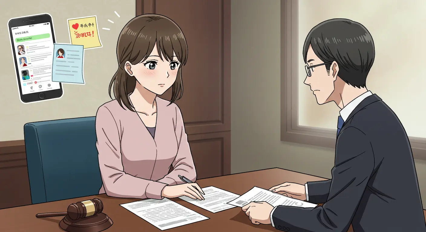 浮気問題で弁護士に相談する女性