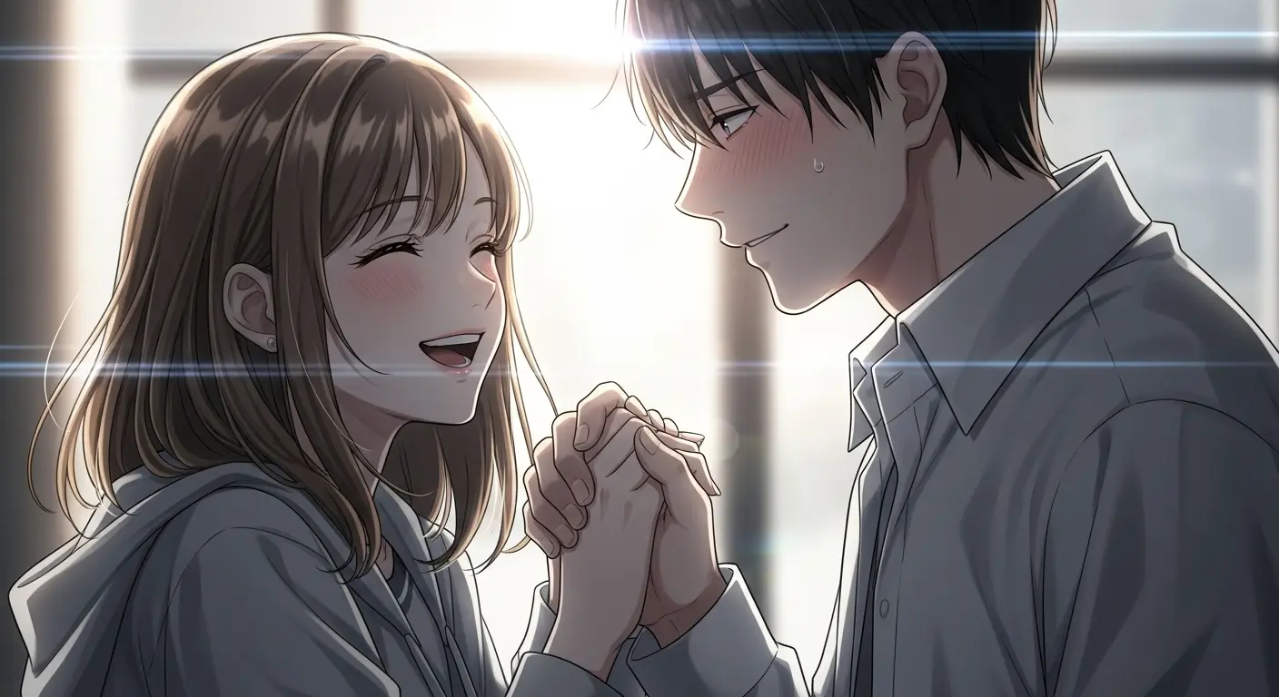 褒められることに慣れていない男性を褒める女性