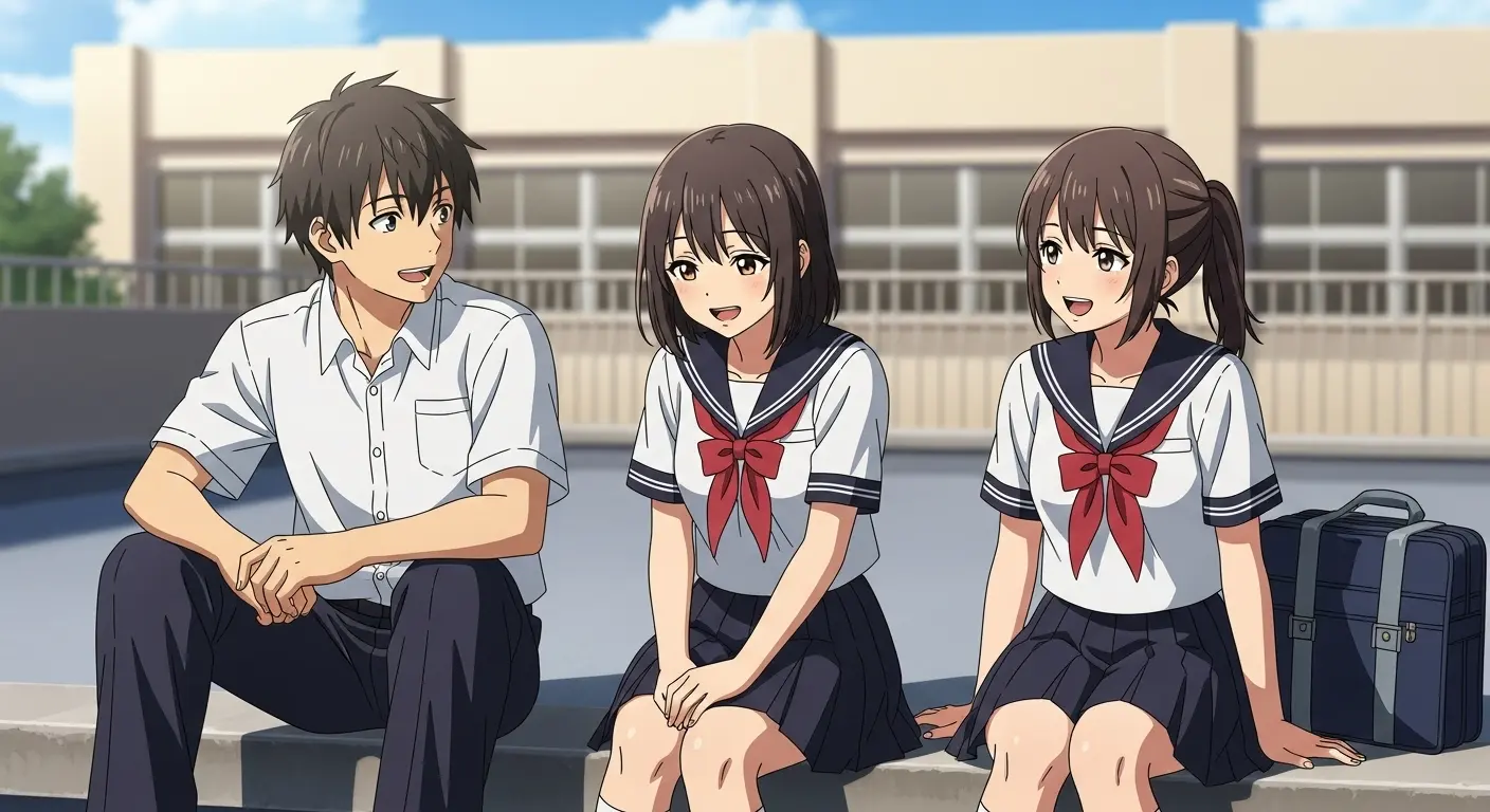仲の良い中学生のグループ