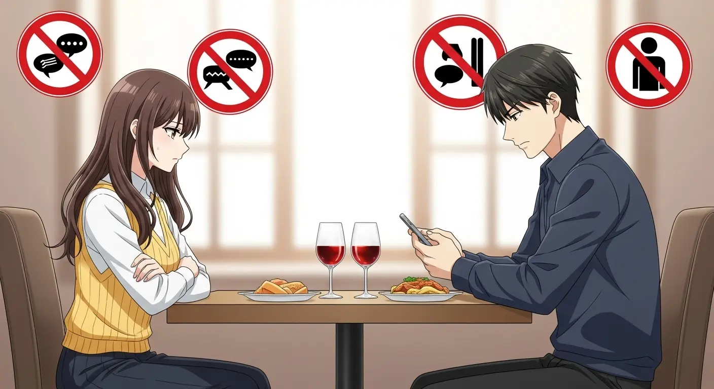 初デートで避けるべきNG会話と行動