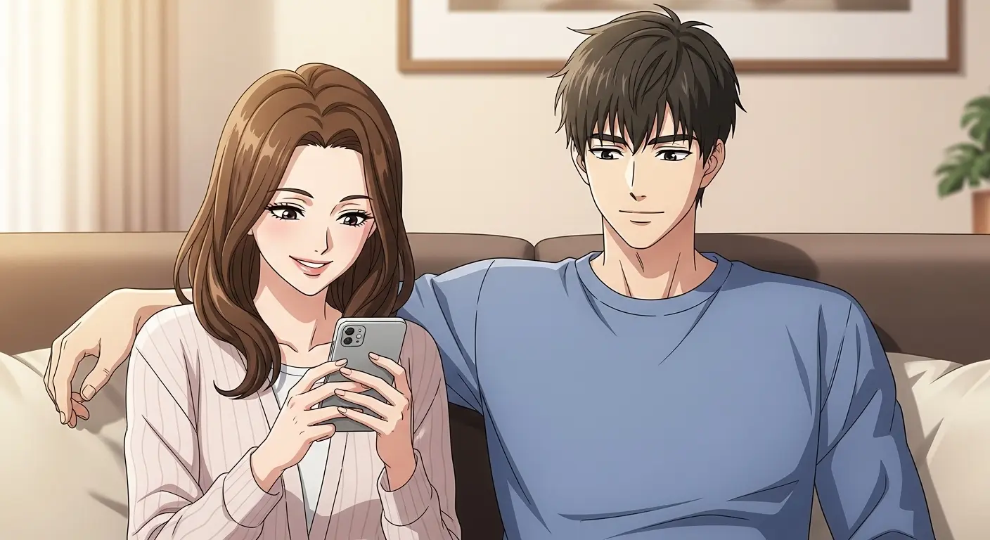彼氏にメッセージを送る彼女