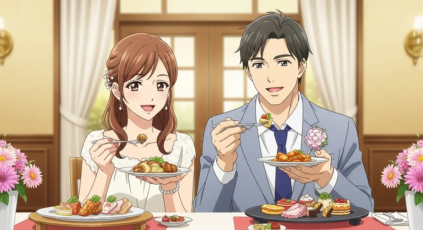試食会を楽しむカップル