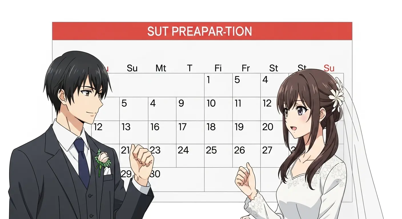 結婚準備のスケジュールを立てるカップル