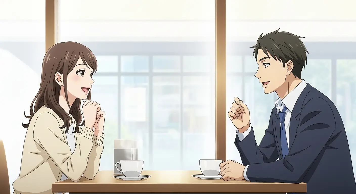 婚活で楽しく会話する男女
