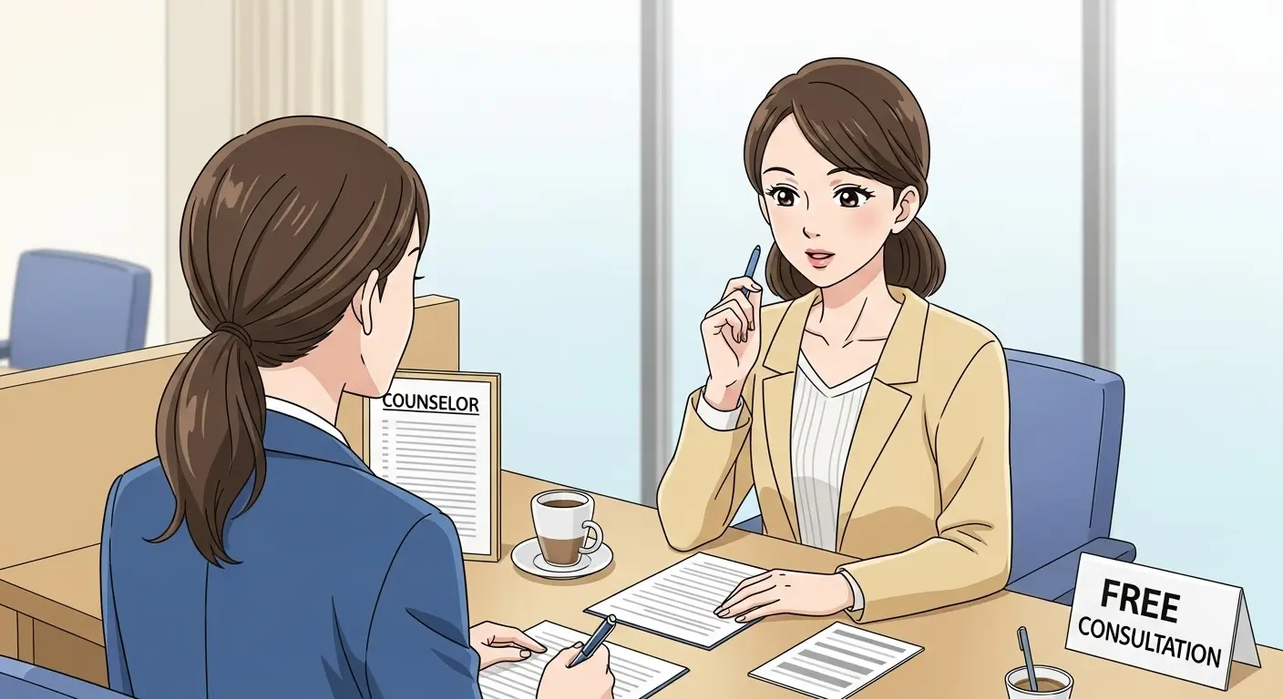結婚相談所の無料相談で積極的に質問する女性
