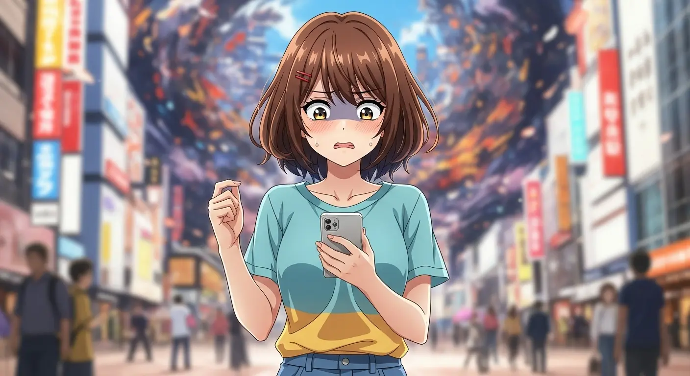 返信しにくいメッセージを受け取り、困惑する女性。