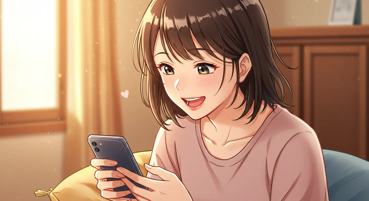 好きな人にアプローチする女性の明るい表情