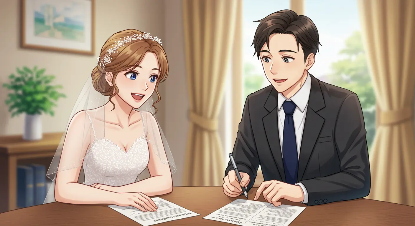 結婚式費用の分担を話し合うカップル
