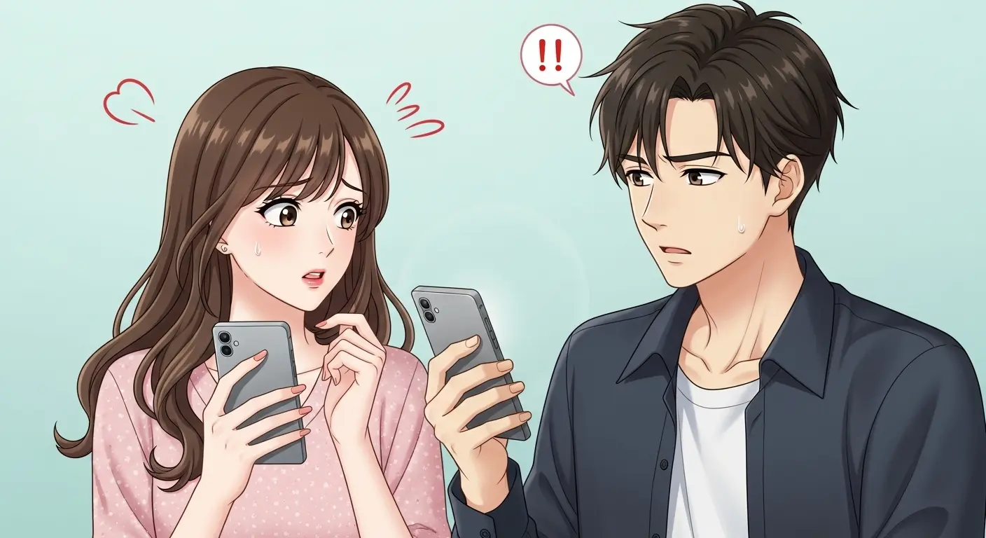 彼氏のスマホを監視する彼女