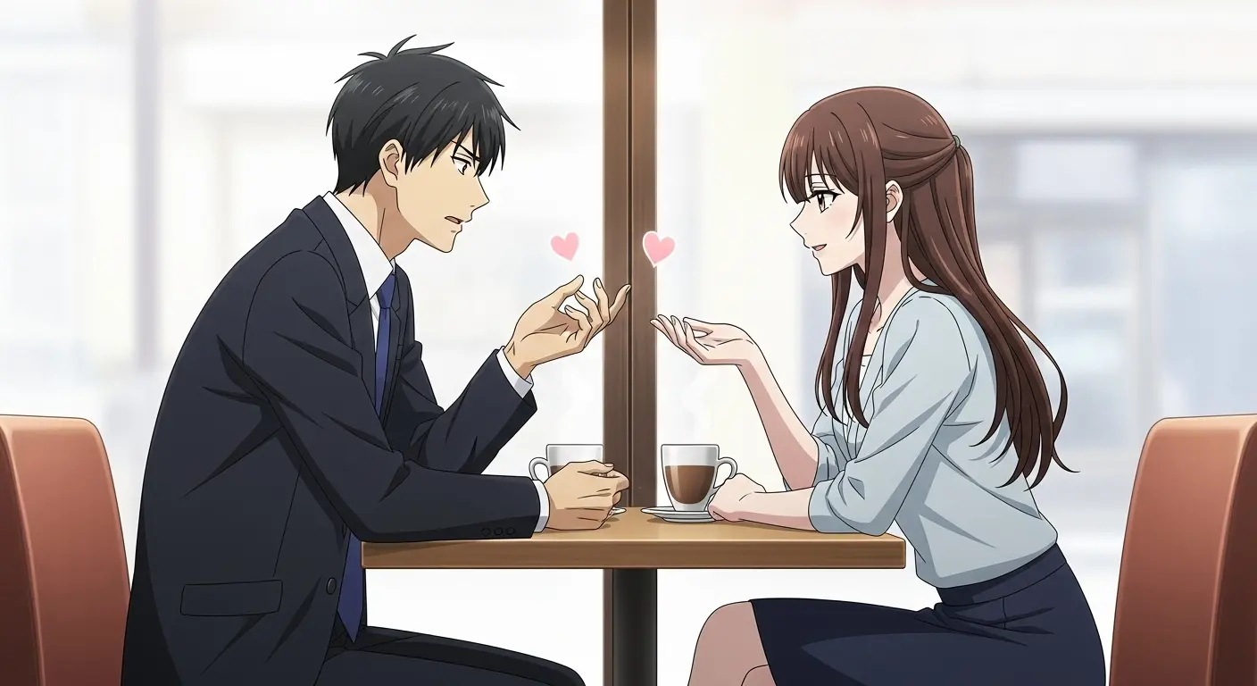 彼の話を真剣に聞く彼女