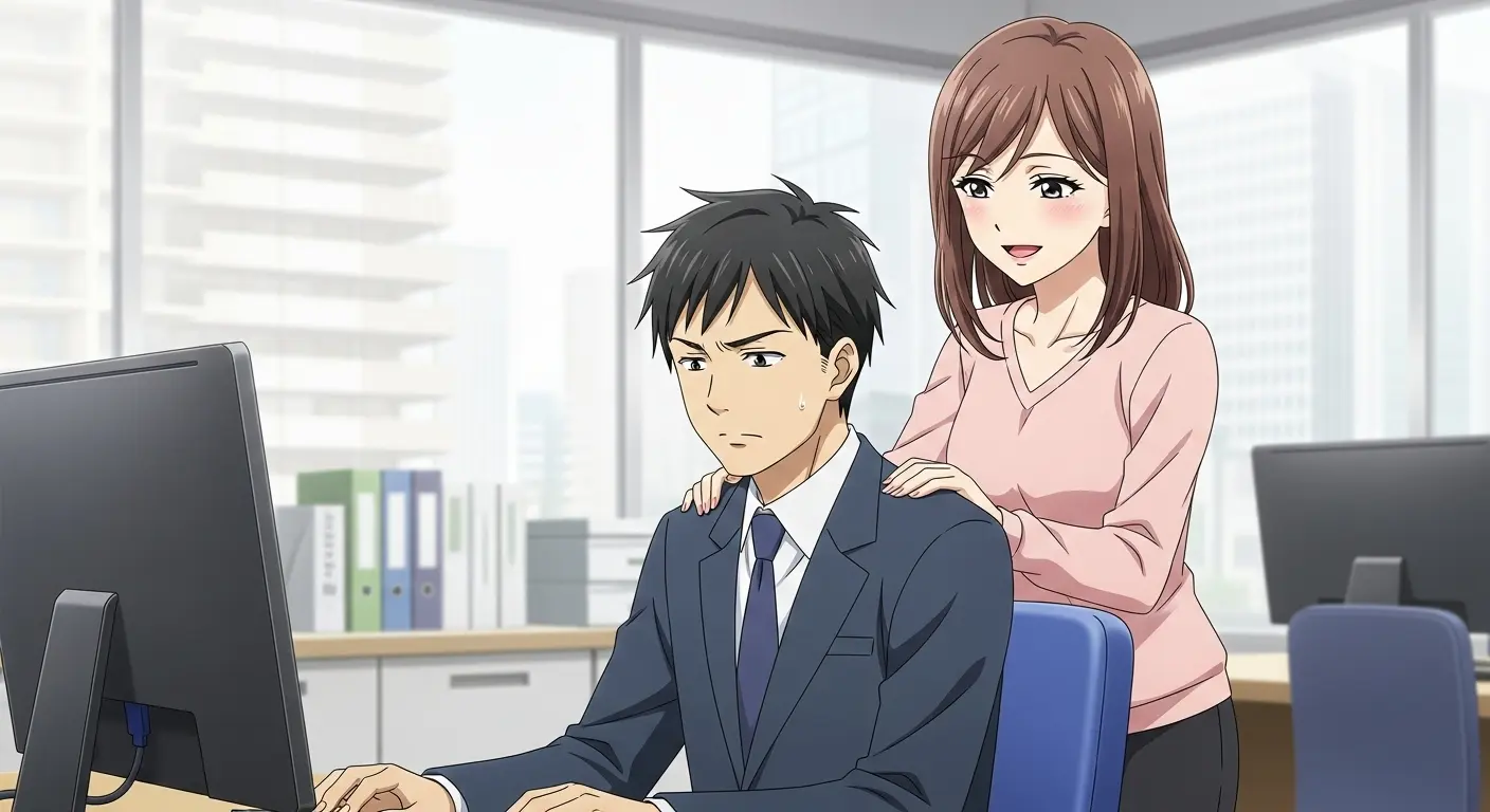 仕事で疲れた彼を励ます彼女