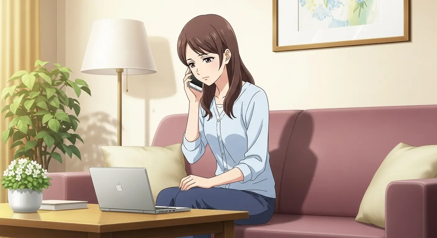 感情を隠すために目を合わせない女性