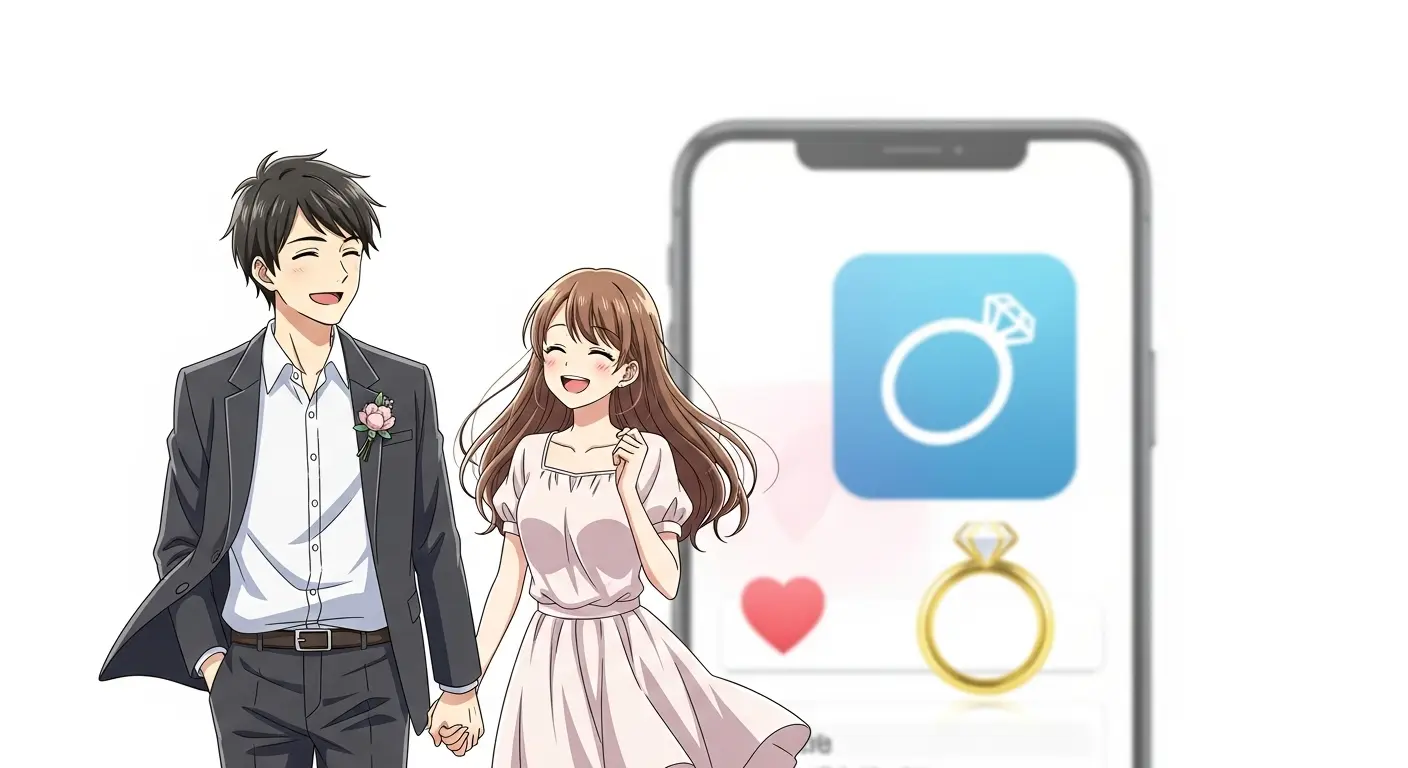 マッチングアプリで出会い、結婚したカップル