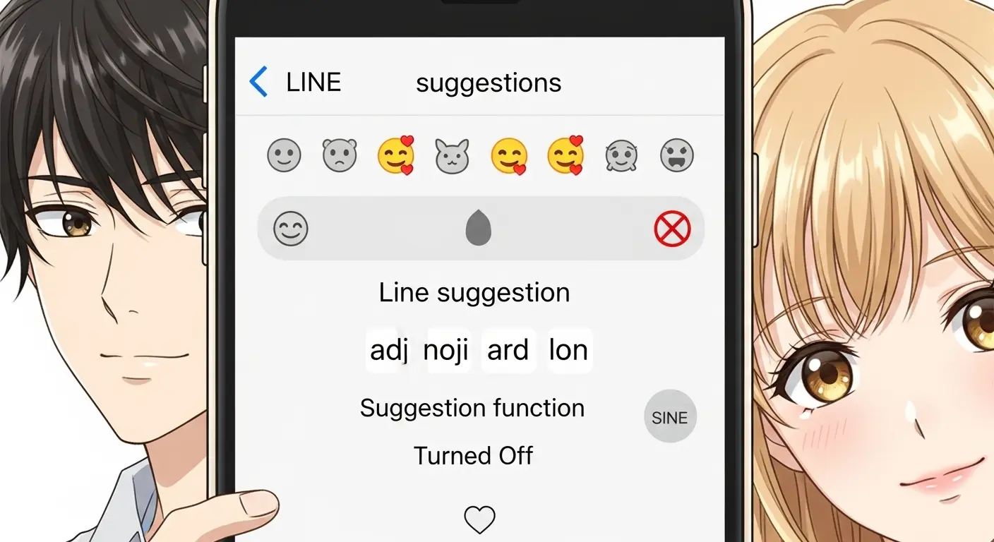 LINE絵文字のサジェスト機能がオフの状態