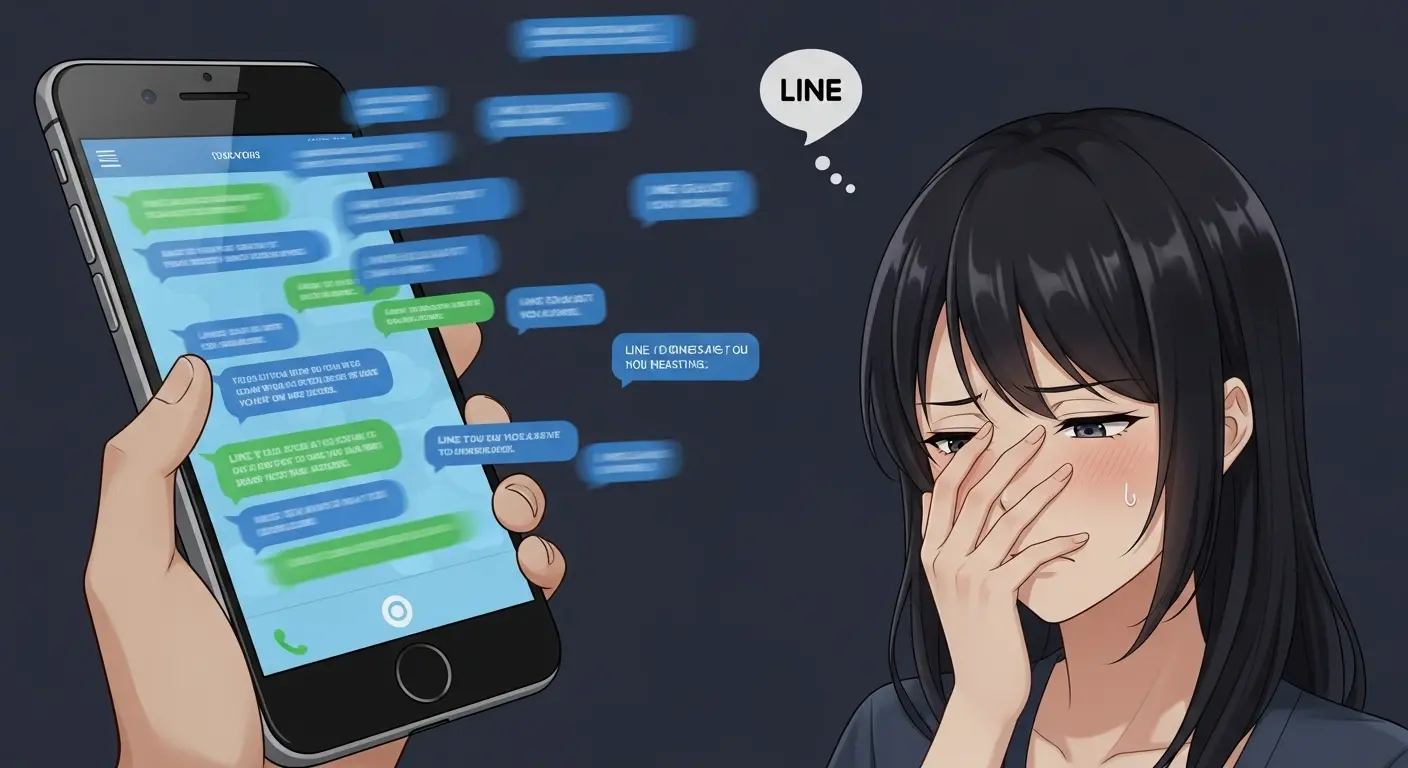 LINEでのNG行動に困惑する様子