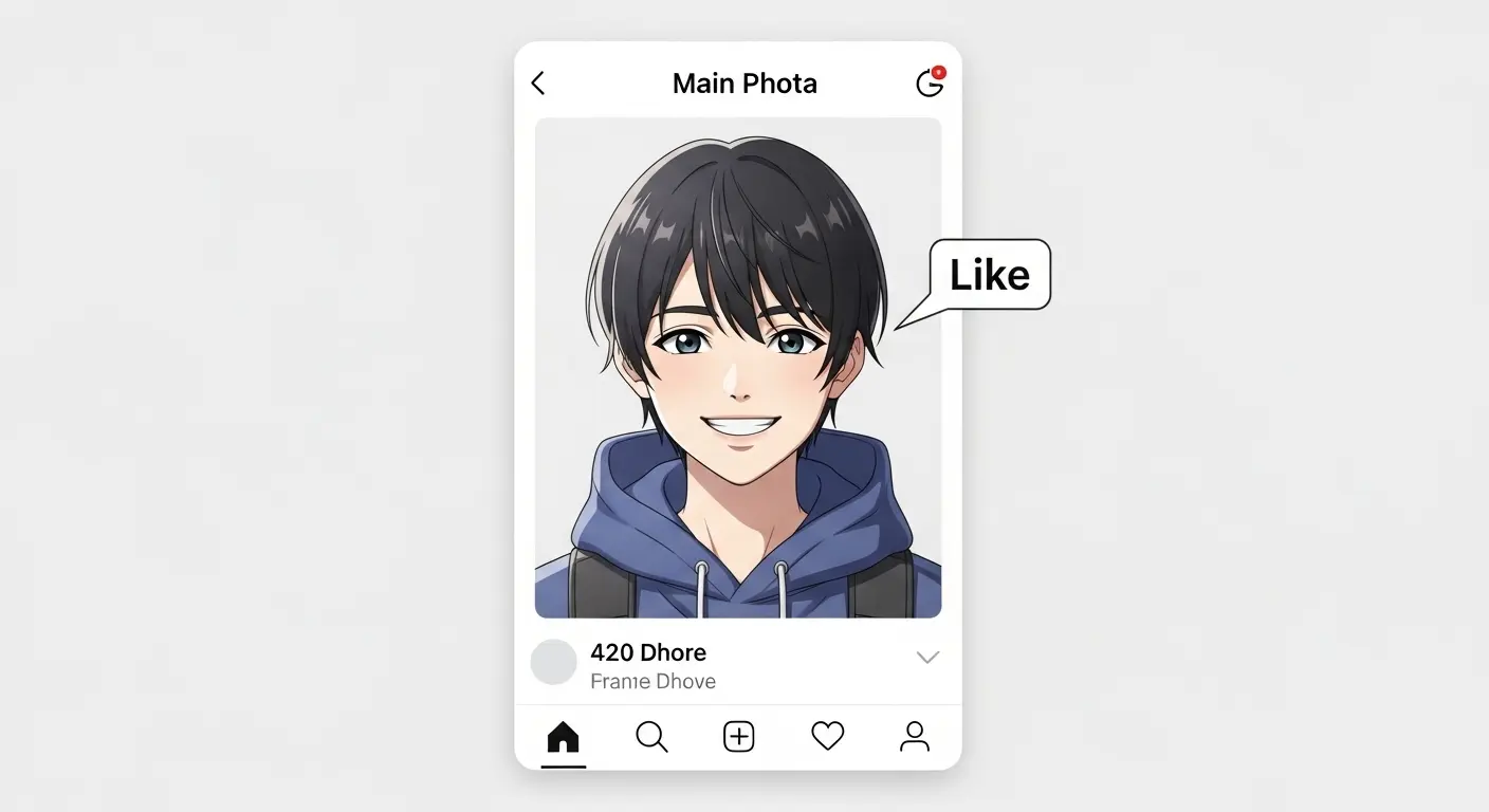 顔がはっきりわかる笑顔のメインプロフィール写真。