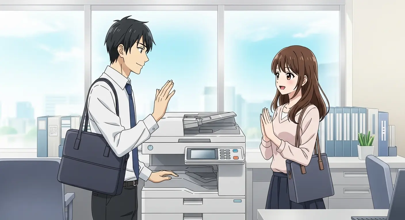 オフィスでの偶然の出会い
