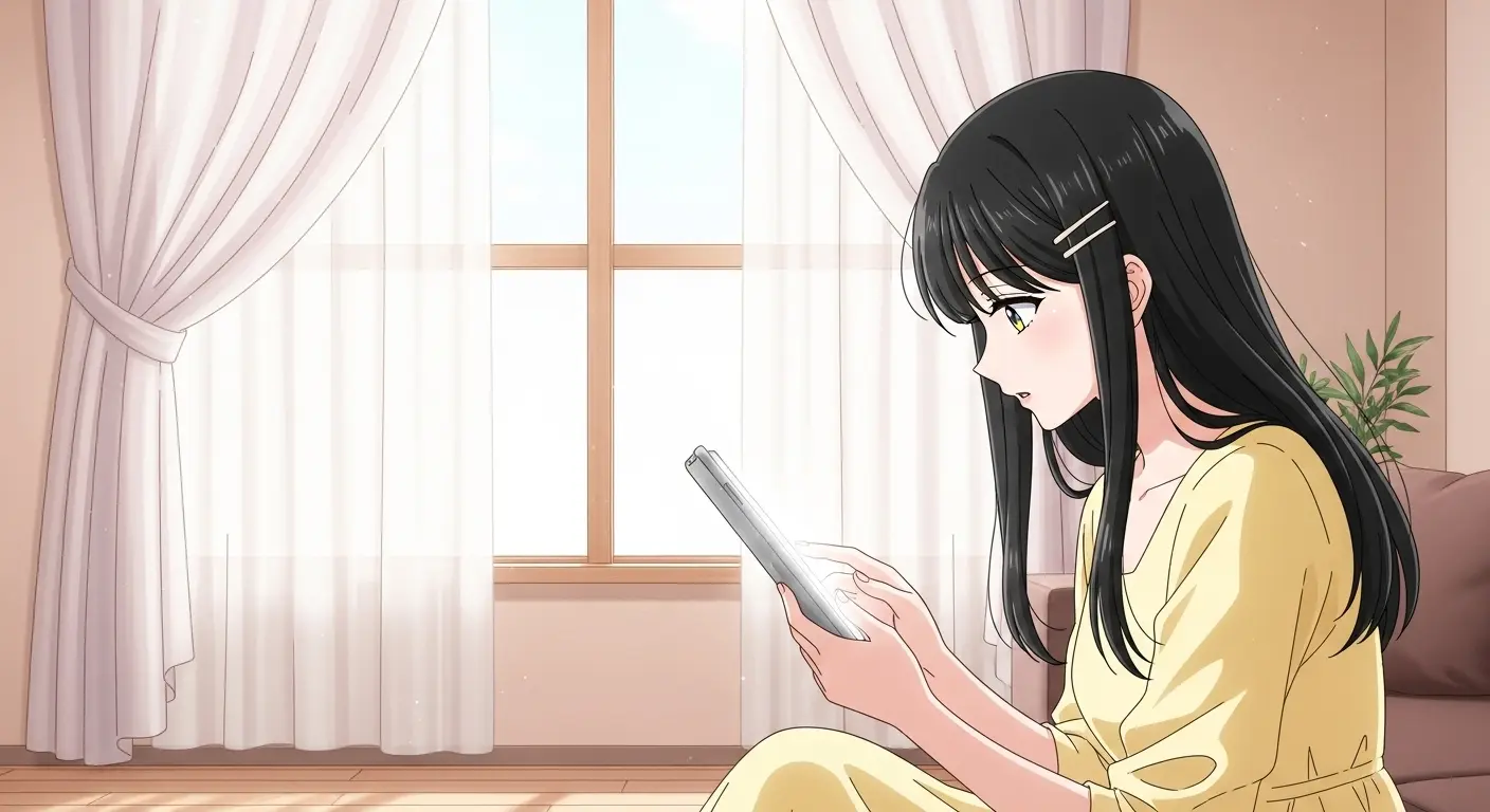 ブレットで家計を管理する女性