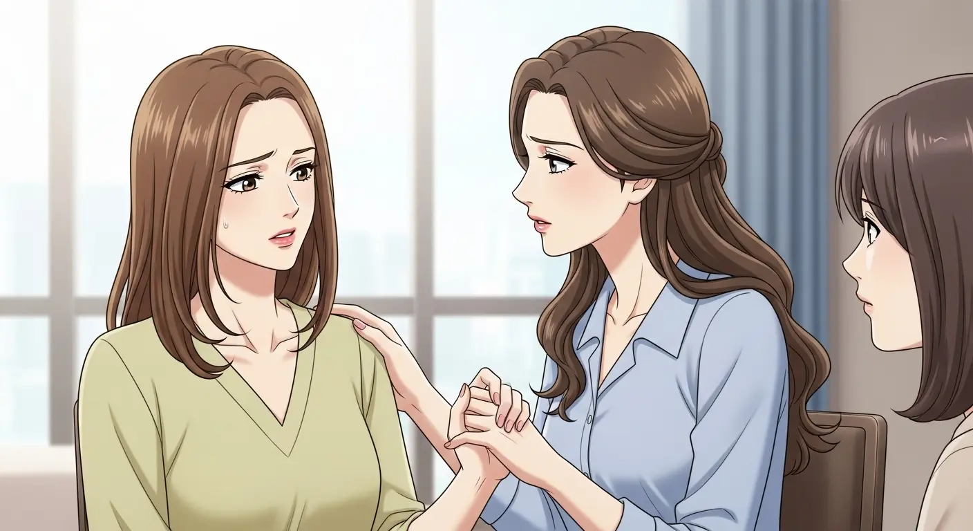 友人の相談に乗り、サポートする女性