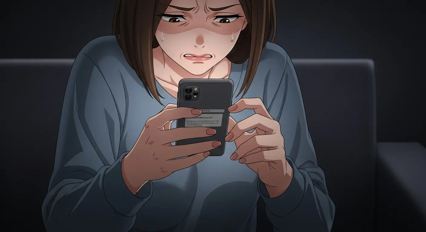 復縁を焦ってスマートフォンを見る女性