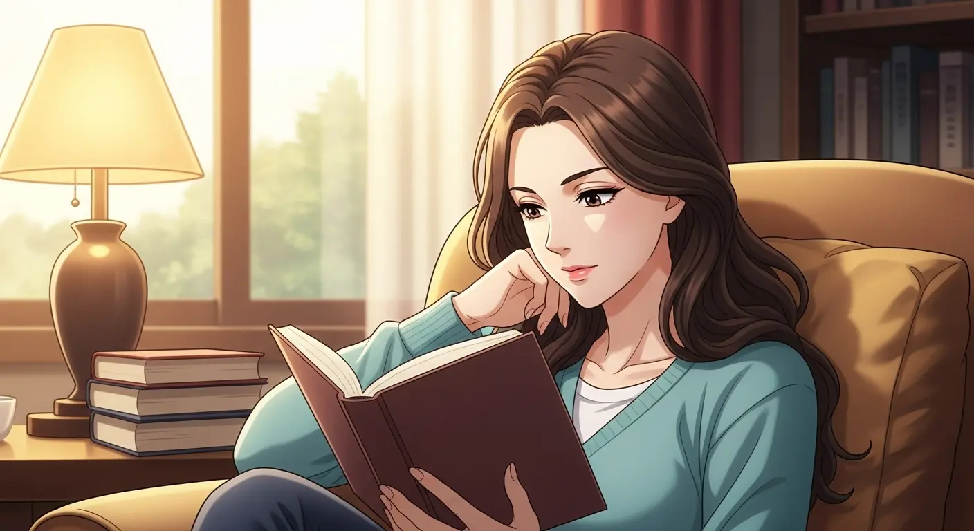 本を読んで新しい知識を学ぶ女性