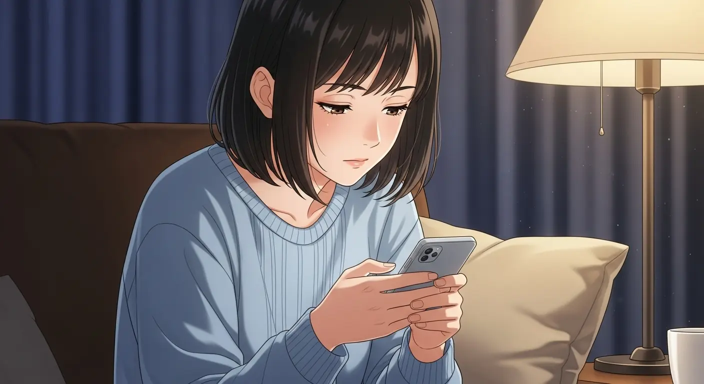 断られないためのLINEを送る女性