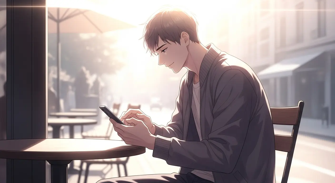 LINEで女性をデートに誘う男性