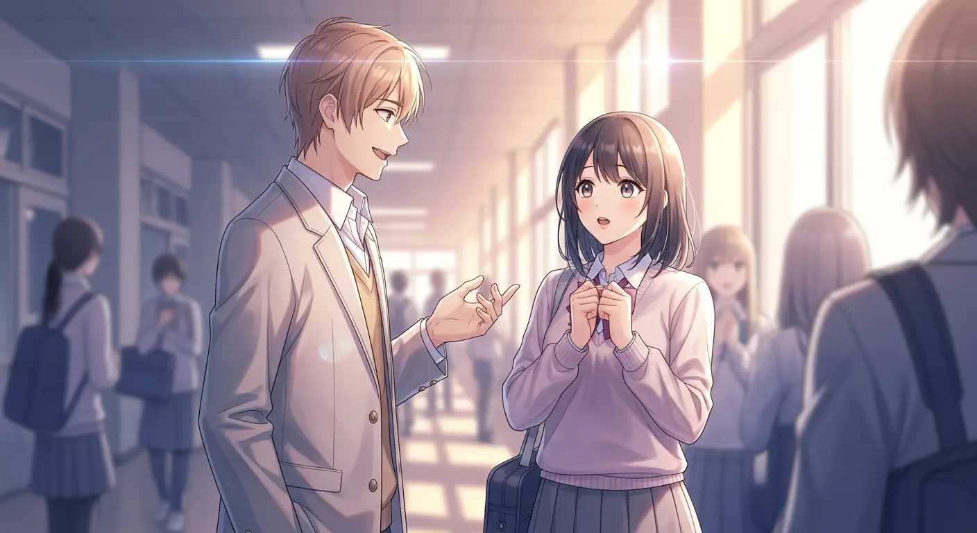 学校で優しくする男性