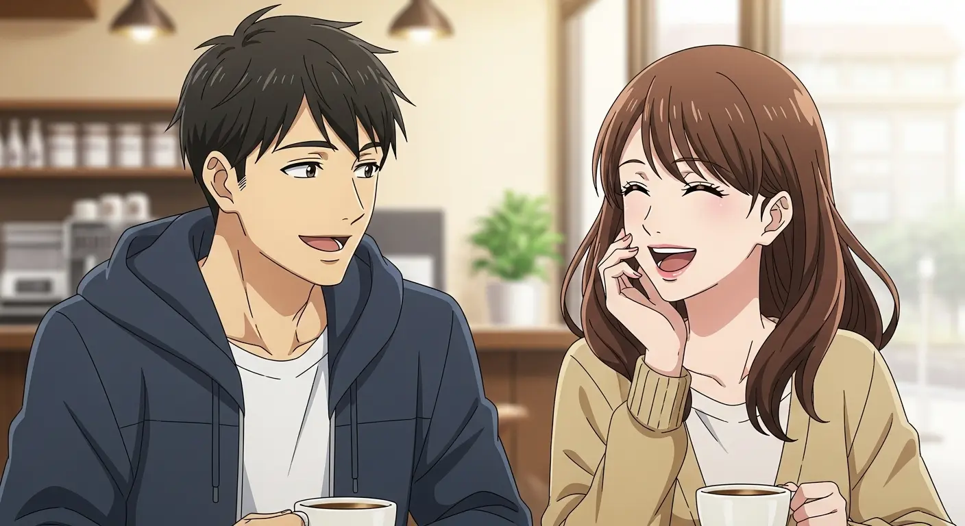 楽しそうに話す男女の様子