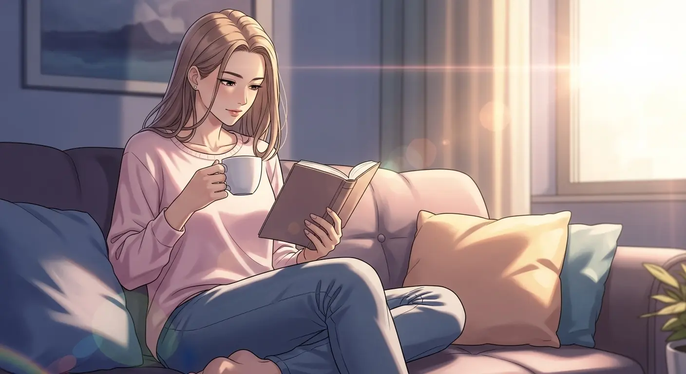 読書を楽しむ女性