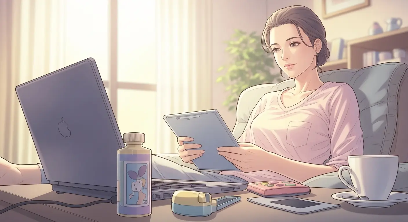 女性が休日にのんびり自分の時間を楽しんでいる様子