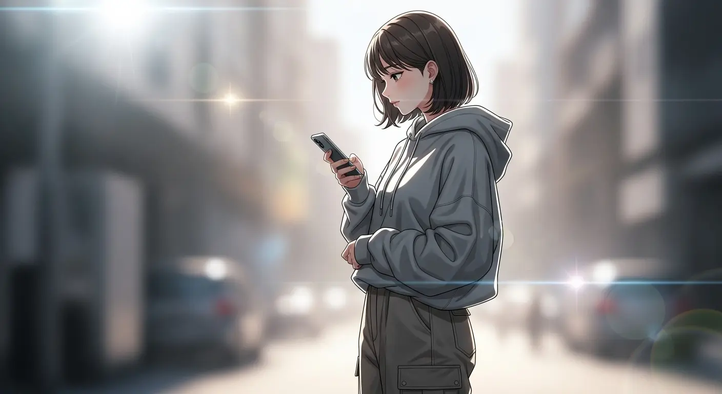 返信を待っている女性