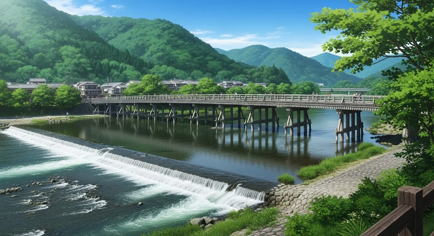 京都嵐山の竹林を散策するカップル