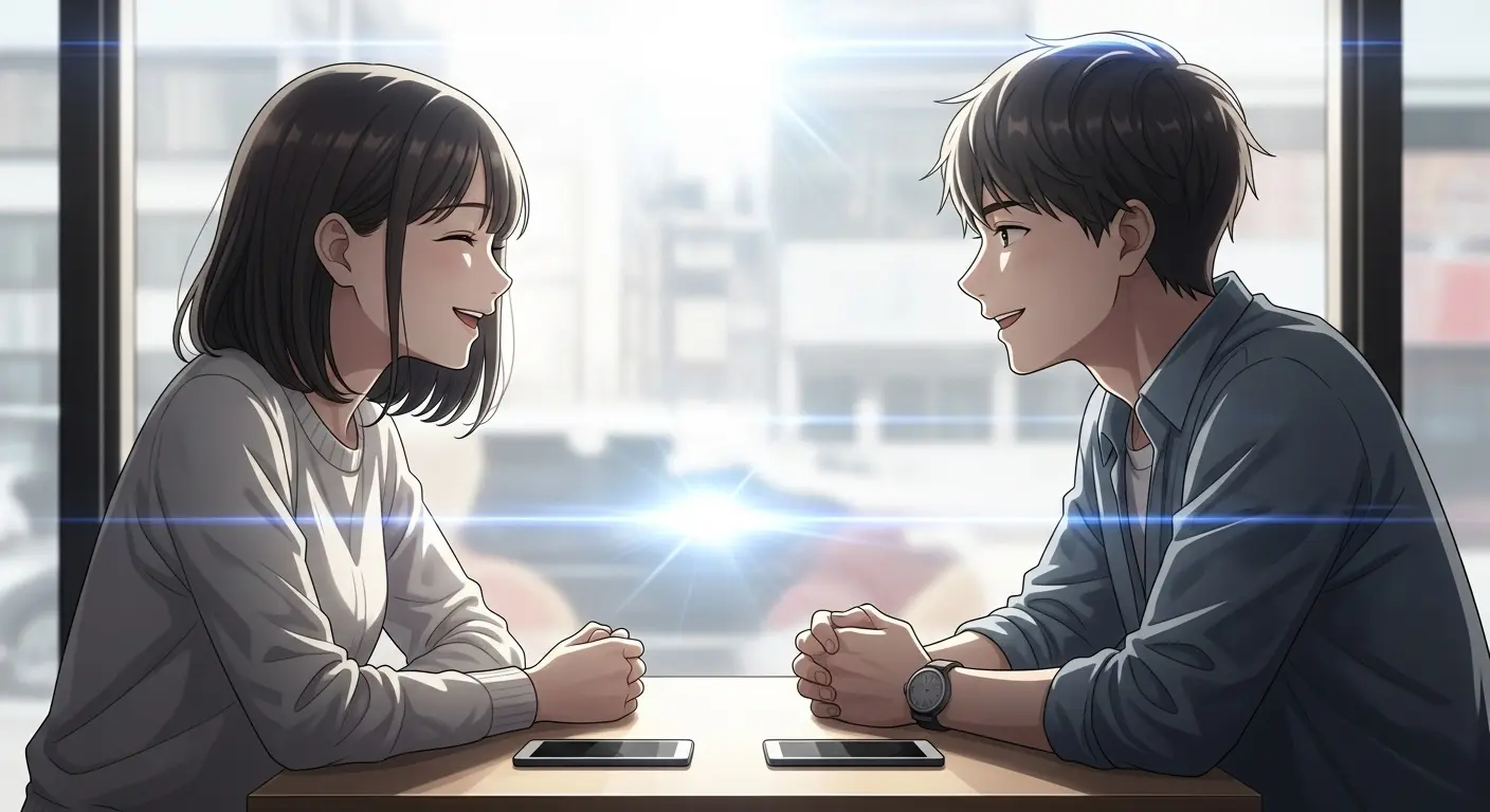 直接会って会話を楽しむカップル