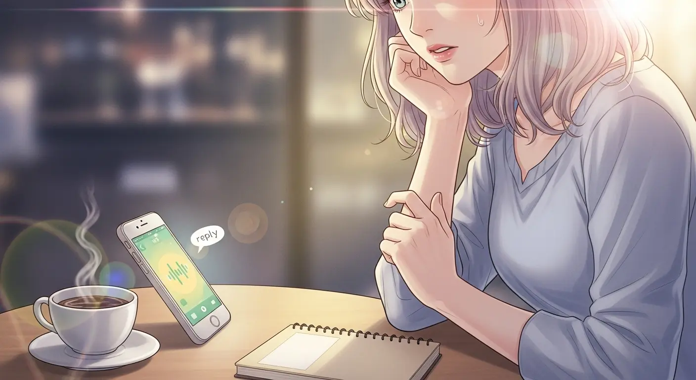 LINEの返信が遅い男性を待つ女性