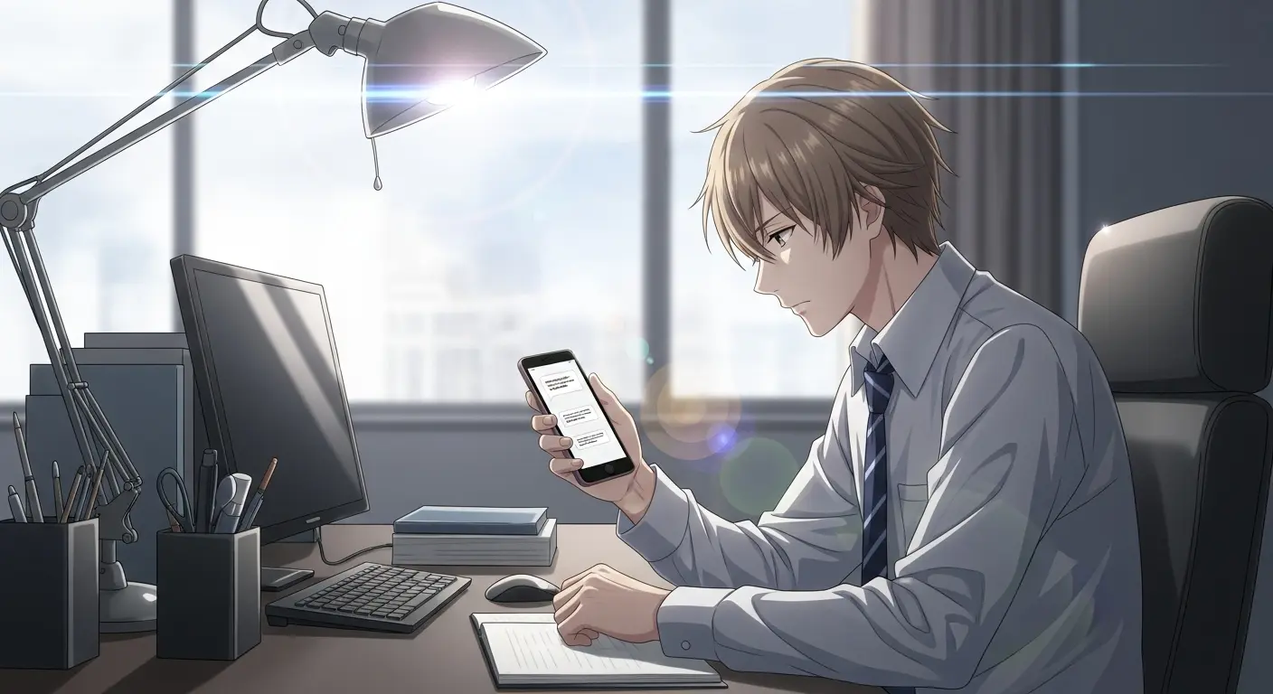 LINEを連絡ツールとして使う男性