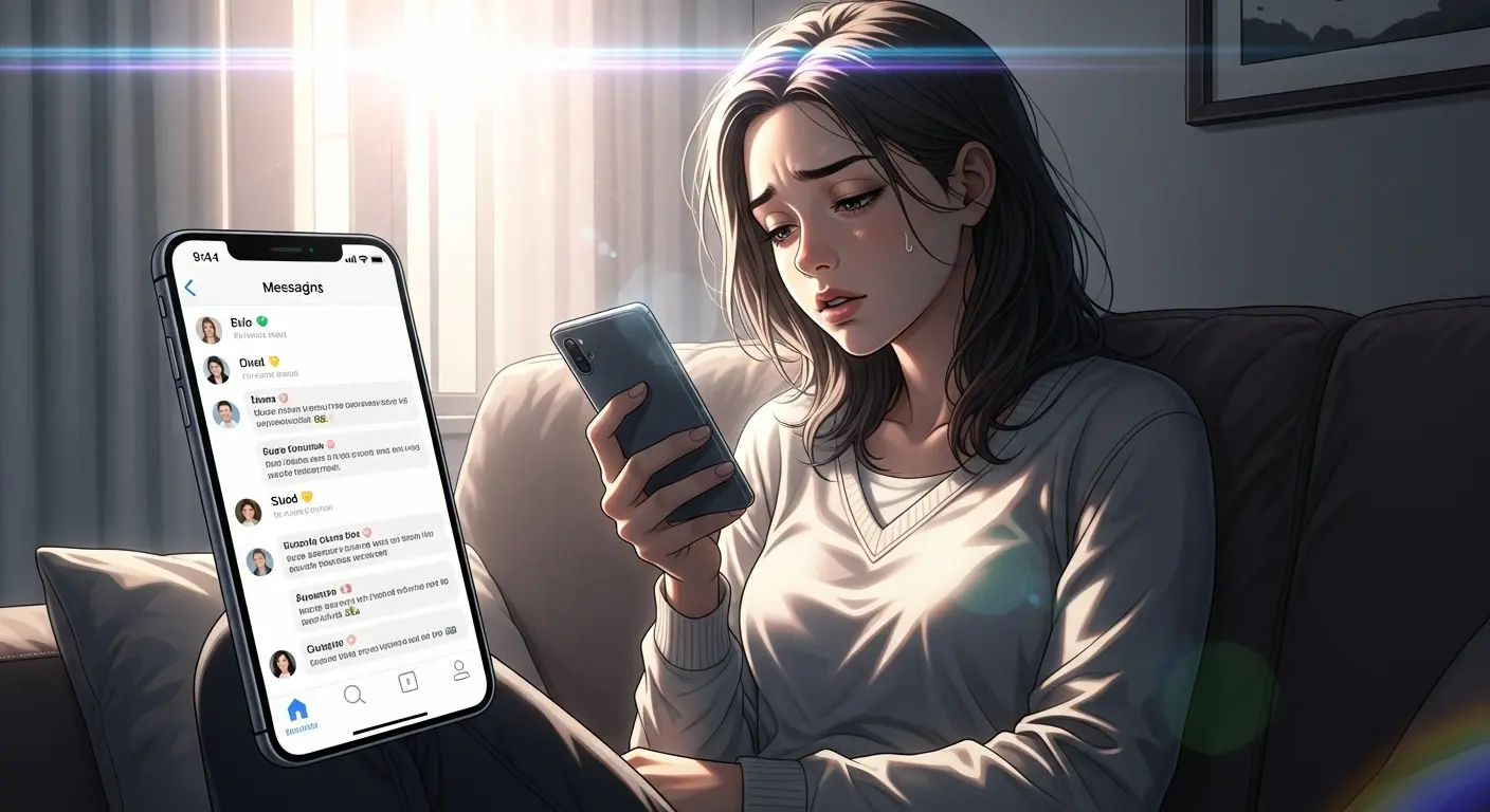 LINEの返信が苦手な女性
