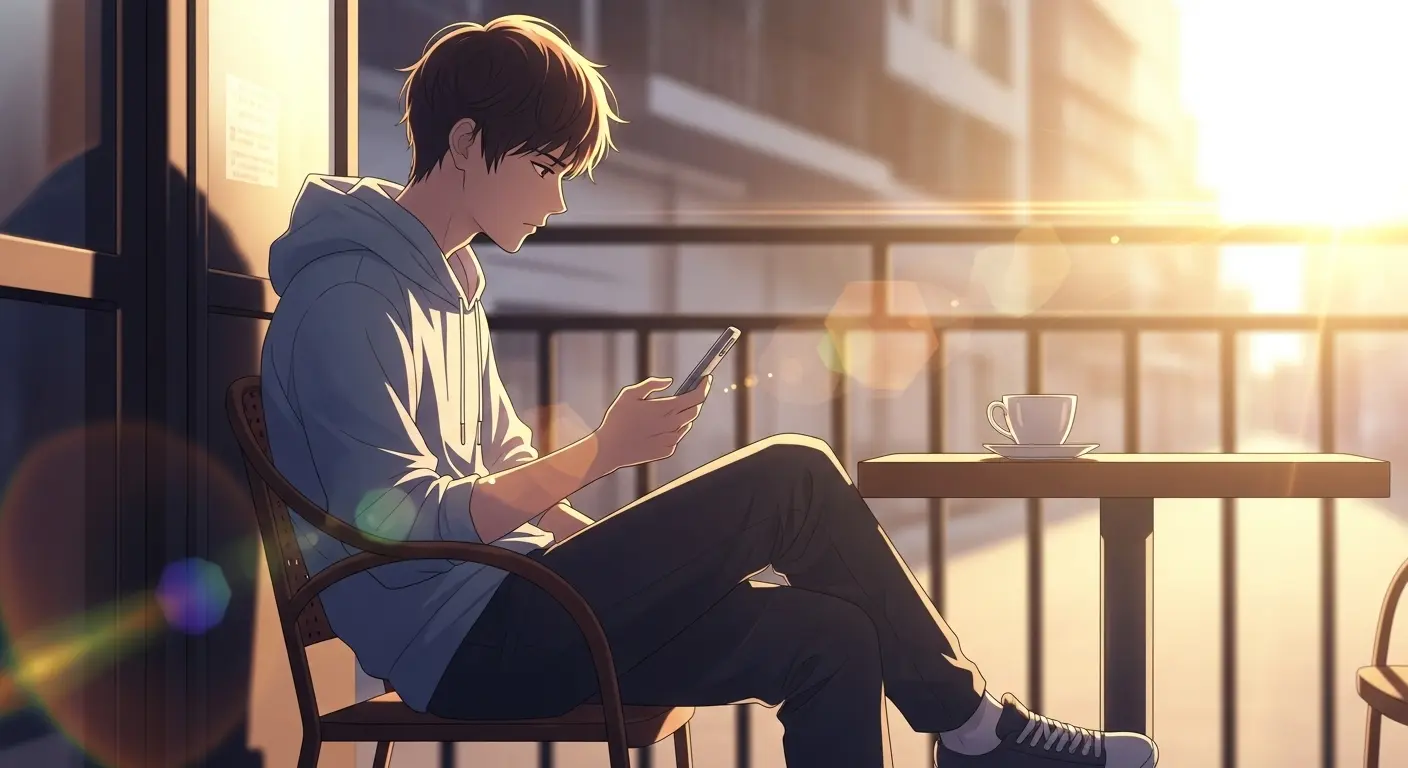 LINEのやり取りと関係性を考える男性