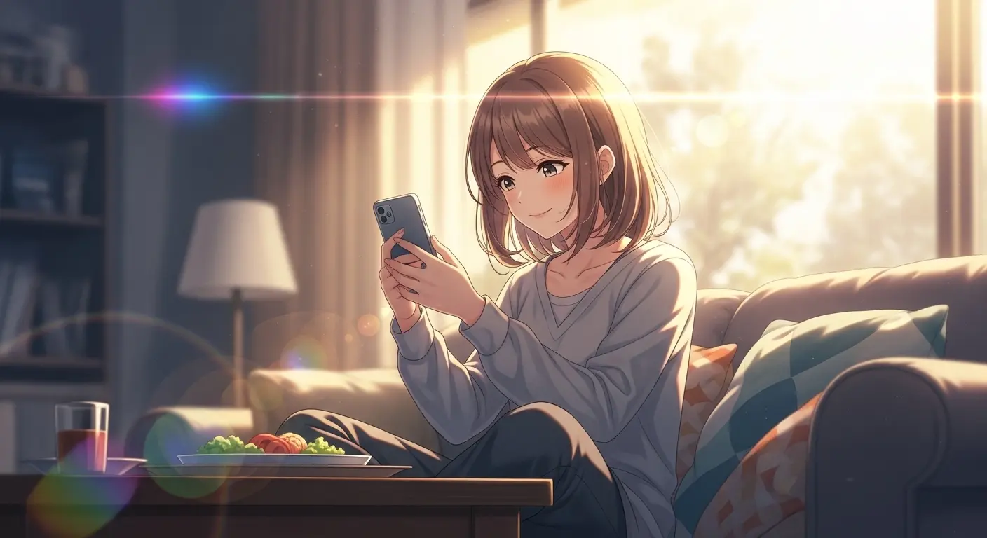 日常をLINEで共有する女性